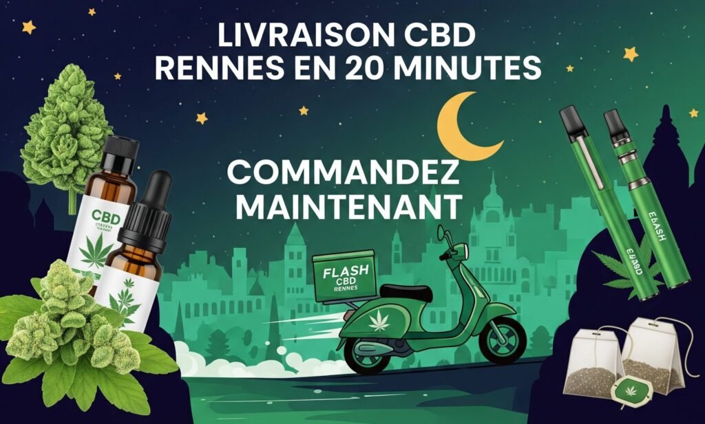 Flash CBD Rennes vous livre à domicile en moins de 20 minutes, tous les jours jusqu’à tard dans la nuit.
